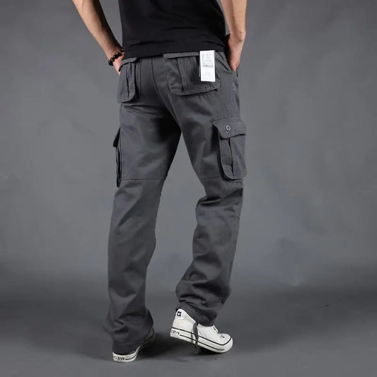 Men's Pants Large Size Multi-pocket Loose Overalls Outdoor Sports Training Jogging Casual Pants Loose And Comfortable
