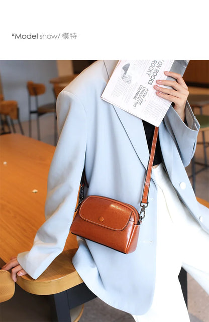 mini small genuine leather vintage bag Crossbody Bag luxury mobile phone shoulder bag  women mobile bag for women