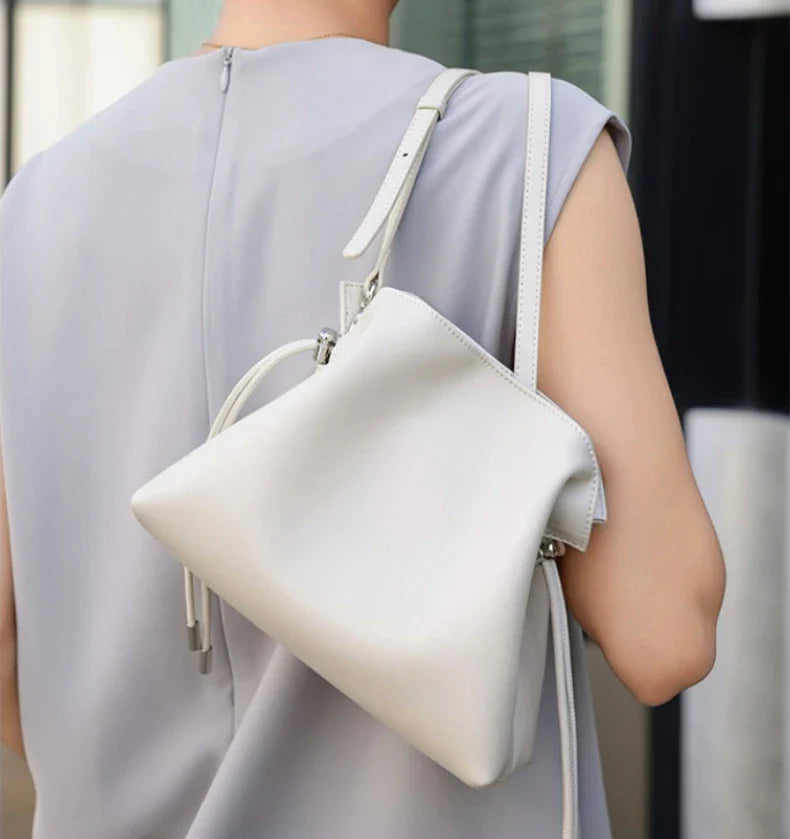 Luxury Pleated Cloud Crossbody Bag - Premium Genuine Leather Drawstring Shoulder Purse, Versatile Small Bag for Elegant Lady