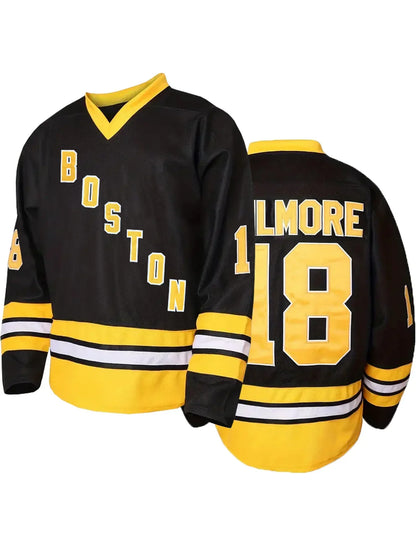 Men's #18 Happy Gilmore 1996 Movie Adam Sandler lce Hockey Jersey Stitched
