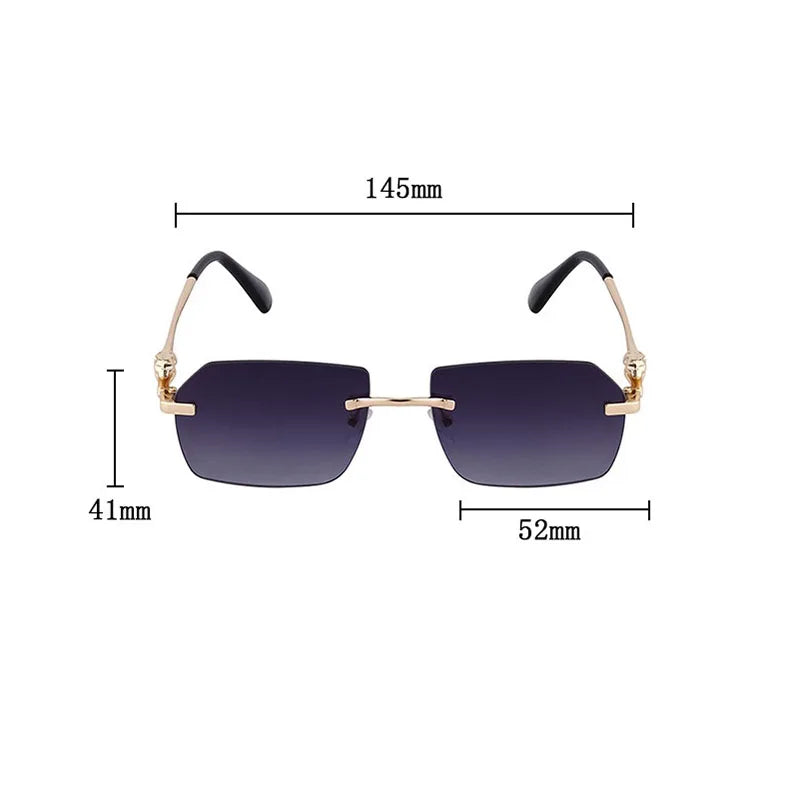 Rimless Sunglasses Women 2024 Luxe Vintage Designer Sunglasses For Men Retro Fashion Glasses De Sol Mujer Lunette Soleil Femme