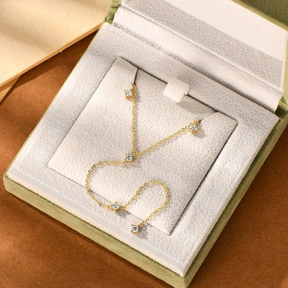 0.7-0.9CTTW 100% Full Moissanite Necklaces for Women Tassel Pendant 925 Sterling Silver Plated 18k Fine Jewelry Wholesale