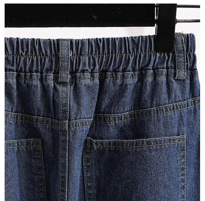 2026 Plus Size Jeans Spring Autumn High Waisted Straight Leg Women's Oversized Pants Loose Casual Wide Leg Jeans With Pockets
