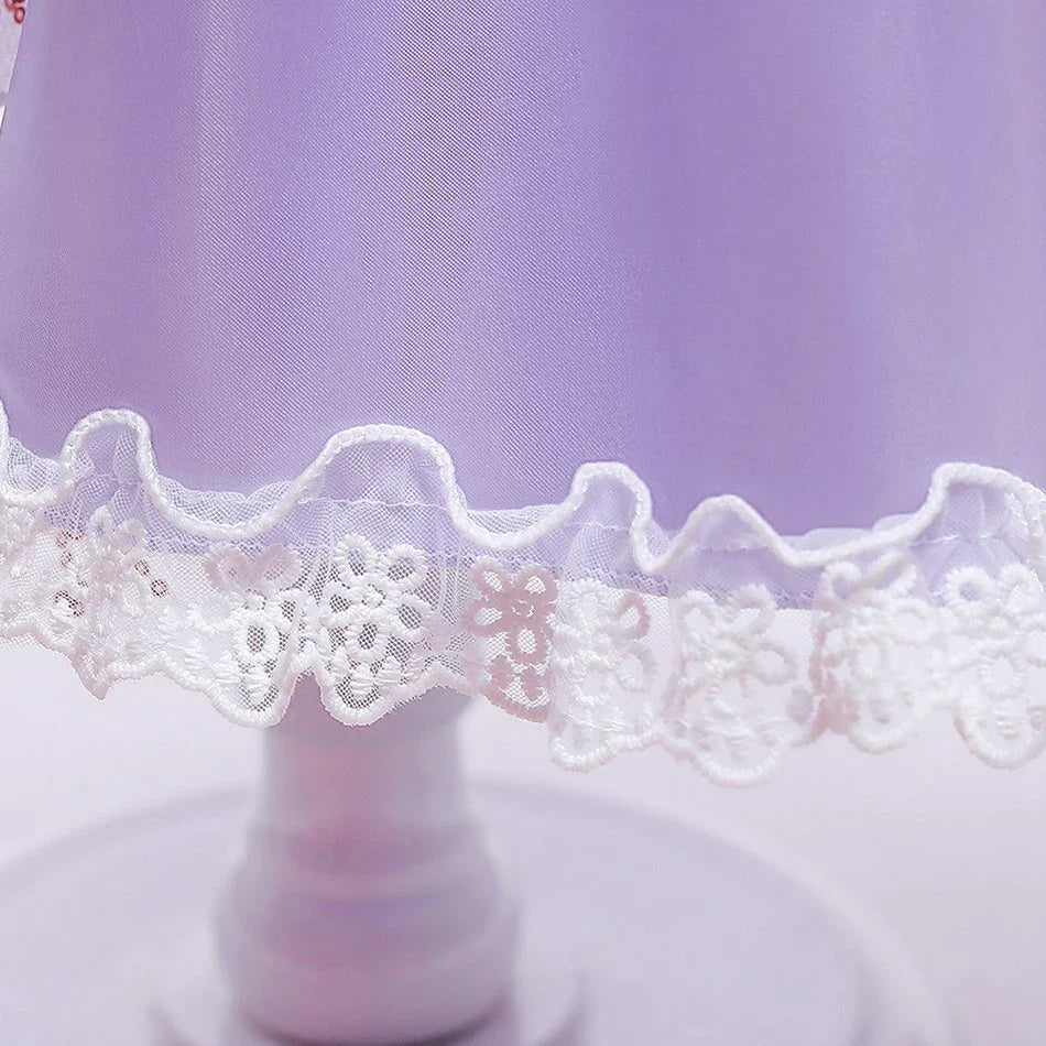 Girl Elegant Dress Kids Rapunzel Costume Children Halloween Birthday Sequin Tangled Dress Girl Carnival Lace Princess Party Gown