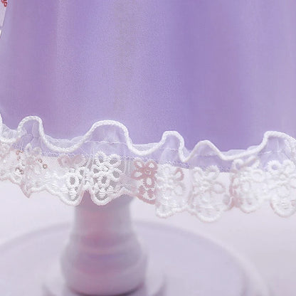 Girl Elegant Dress Kids Rapunzel Costume Children Halloween Birthday Sequin Tangled Dress Girl Carnival Lace Princess Party Gown