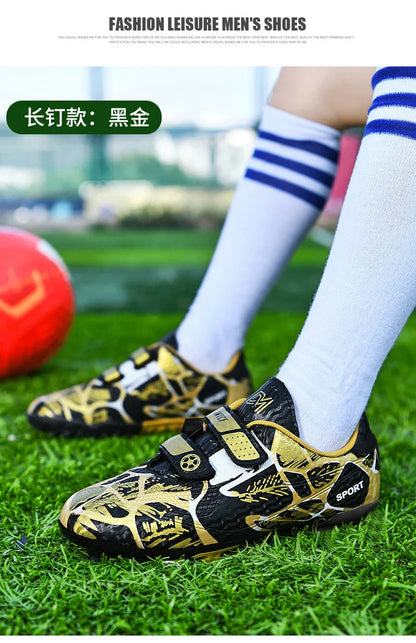Boys Football Boots New Resistant Casual Kids Soccer Shoes Sneakers Grass Non Slip Training Sports Fast Match Breathable Cleats