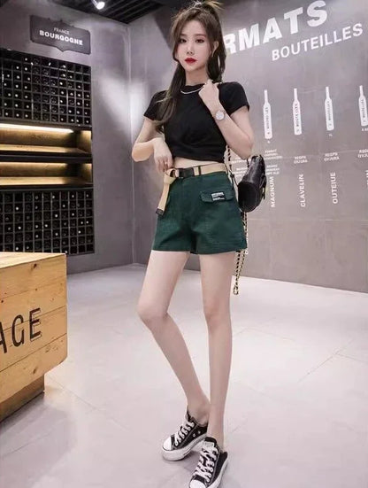 High Waist Shorts for Women Korean Style Cotton Short Pants Woman Design Trend 2025 Fashion Clothing XL Outfits Youthful Jorts