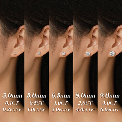 D VVS1 Moissanite Four Claw Earrings For Women Man S925 Sterling Silver Sparkling Wedding Jewelry Shipping from the USA