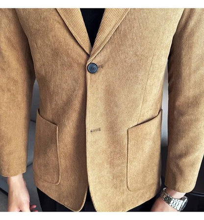 2026 Spring/Fall Men's Blue Suit Jacket, Black Long-Sleeve V-Neck Single-Breasted Formal Coats, Asian Fit Slim Cut.