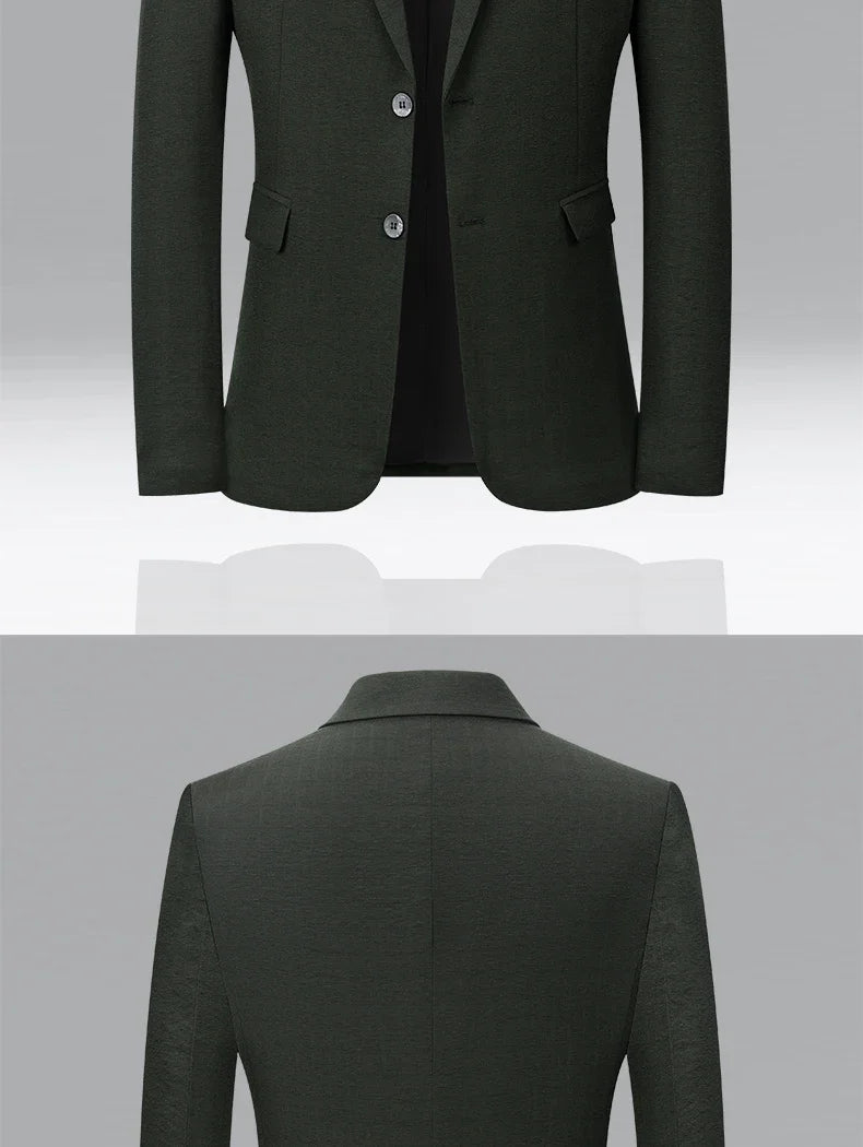 Brand Business England Style Men Suit Slim Fit Easy Care Spring Autumn Wedding Black Formal Blazer for Men Clothing
