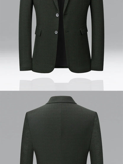 Brand Business England Style Men Suit Slim Fit Easy Care Spring Autumn Wedding Black Formal Blazer for Men Clothing