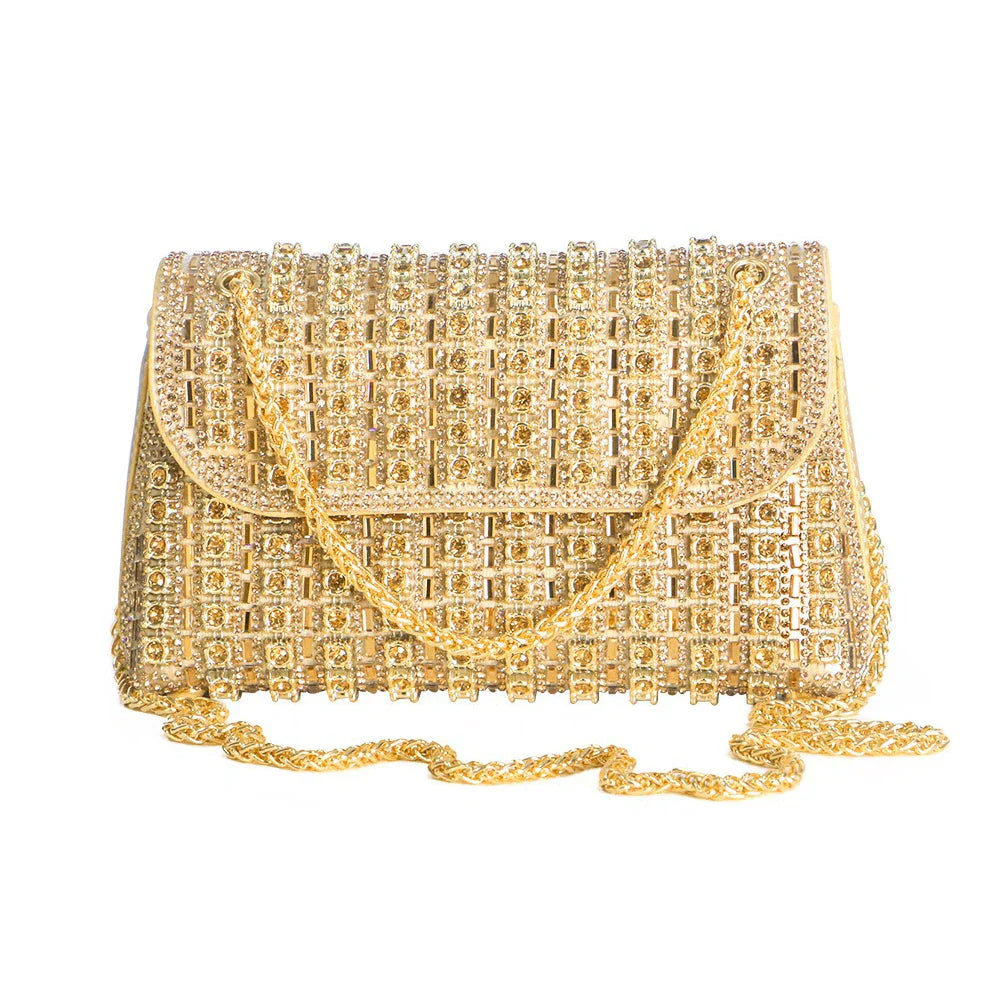 Multi-color Square Evening Bag Clutch Luxury Shoulder Bag Hand Armpit Chain Wedding Party Rhinestone Elegant Exquisite Handbag