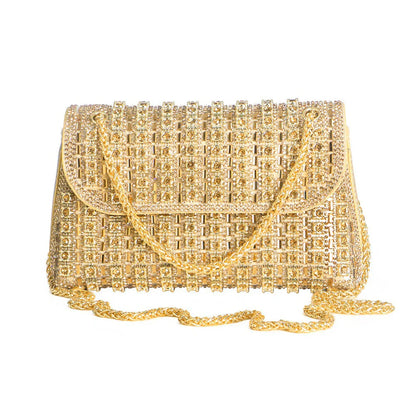Multi-color Square Evening Bag Clutch Luxury Shoulder Bag Hand Armpit Chain Wedding Party Rhinestone Elegant Exquisite Handbag