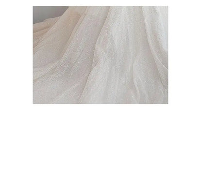 Luxury Short Sleeve Wedding Dress 2026 New Bridal Dress V Neck Beading Shinning Ball Gown Sweep Train Vestido  Noiva Customized