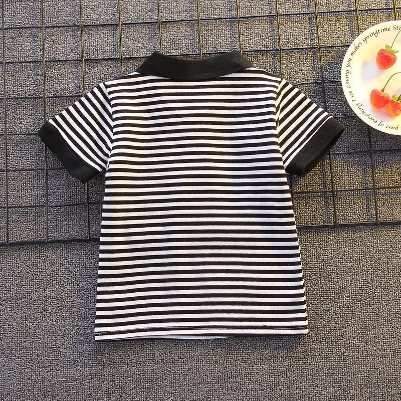 Summer Clothes for Children Baby Boys Girls Striped T-Shirt And Shorts 2pcs Set Toddler Fashion Tracksuit