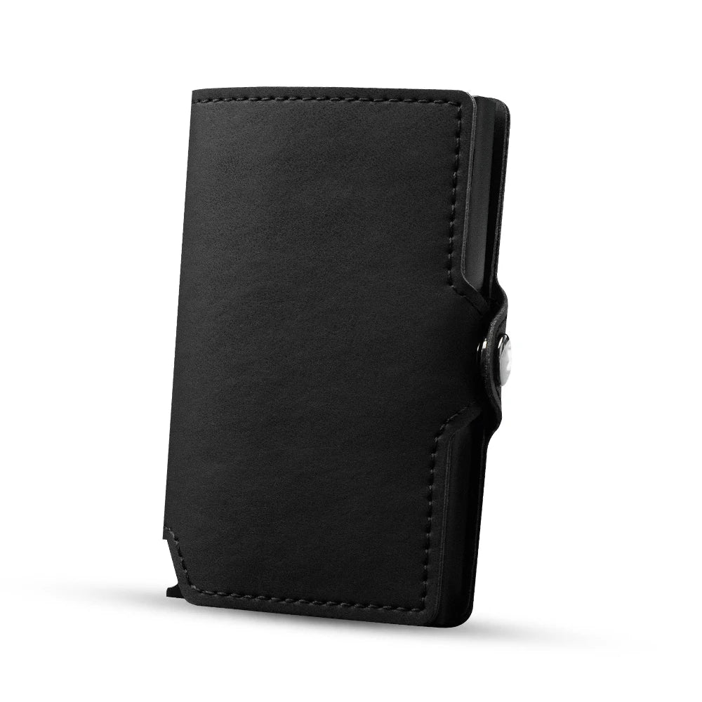 Men Card Holder Premium Leather Credit Card Wallet Small Bag Slim Minimalist Pop Up Cardholder Case with Coin Purse