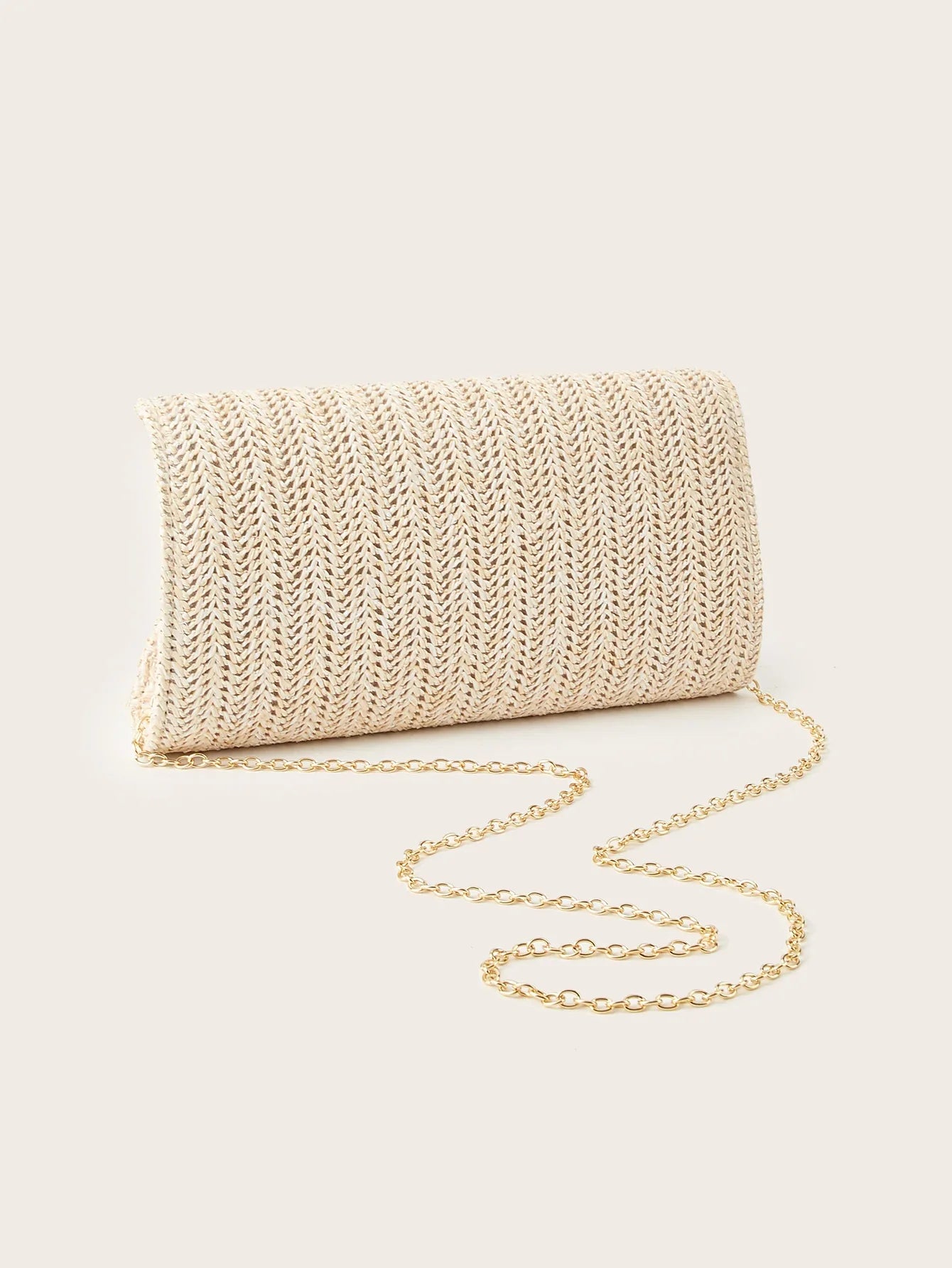 Women's Woven Clutch Bag, Beige, Solid Color, Summer, Holiday, Beach, Vacation Essential, Vacation Season, Versatile Business Commuter Women's Crossbody Bag, Casual, Simple, Beach