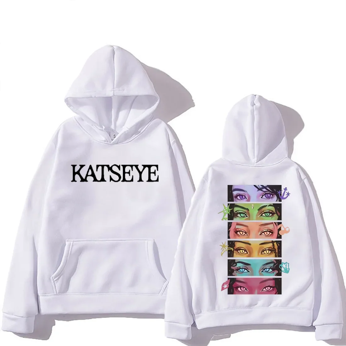 Korean Girl Group KATSEYE Graphics Hoodie Men Women's 2025 Manga Style vintage Fashion streetwear Long Sleeve Fleece Sweatshirts