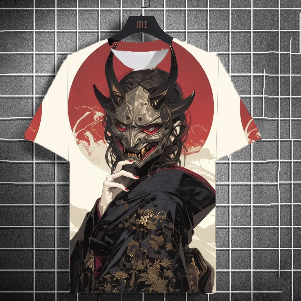 Japanese Style Samurai Katana Girl T-Shirts 3D Print Personality Anime T shirt Men/Women Short Sleeve Top Fashion Men's Clothes