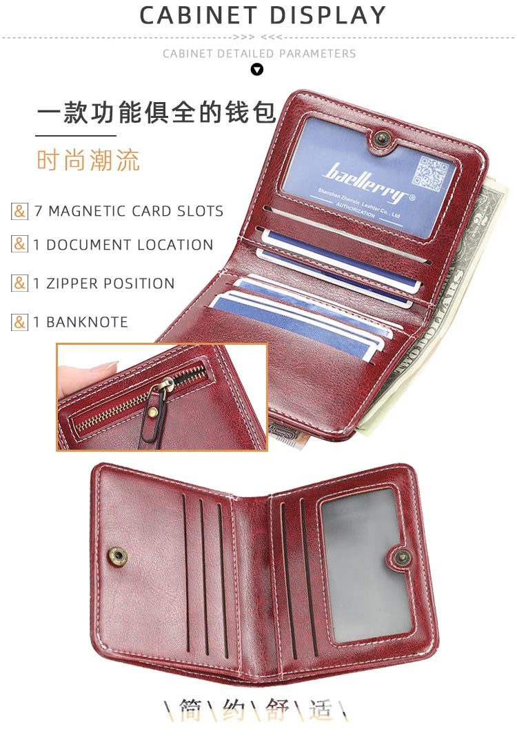 Nouveau Mini Portefeuille Femme Mince Mode Féminine Petits Portefeuilles Fermeture Éclair Cuir PU Qualité Porte-Monnaie Femme Porte-Cartes