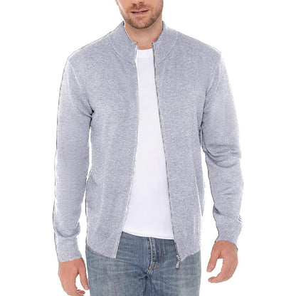 Men's Zipper SweatCoats Casual Cardigan Sweaters Stand Cold Blouse Knitwear Winter Outdoor Jumper Warm Streetwear