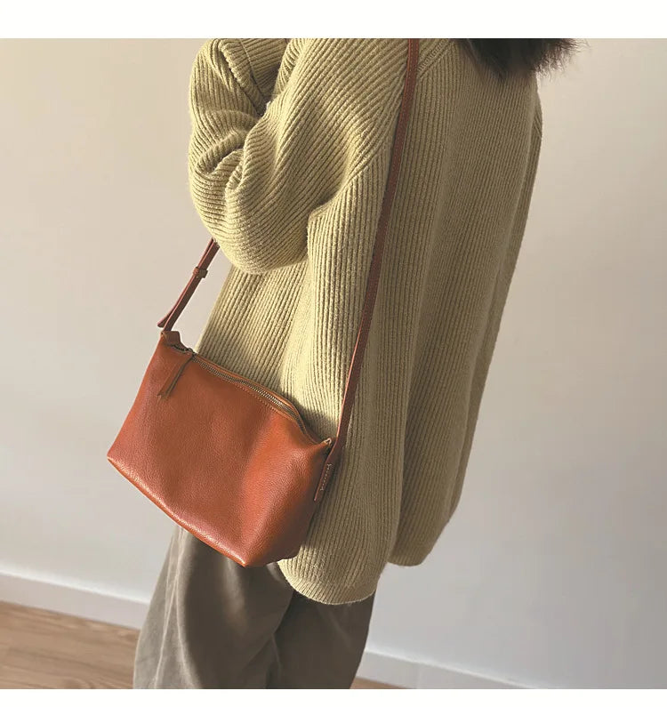 2026 New Genuine Leather Versatile Women's Small Bag Soft Cowhide Lightweight Shoulder Crossbody Bags