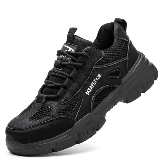 Work Shoes Hollow Breathable Steel Toe Boots Lightweight Safety Work Shoes Anti-slippery For Men Women Male Work Sneaker