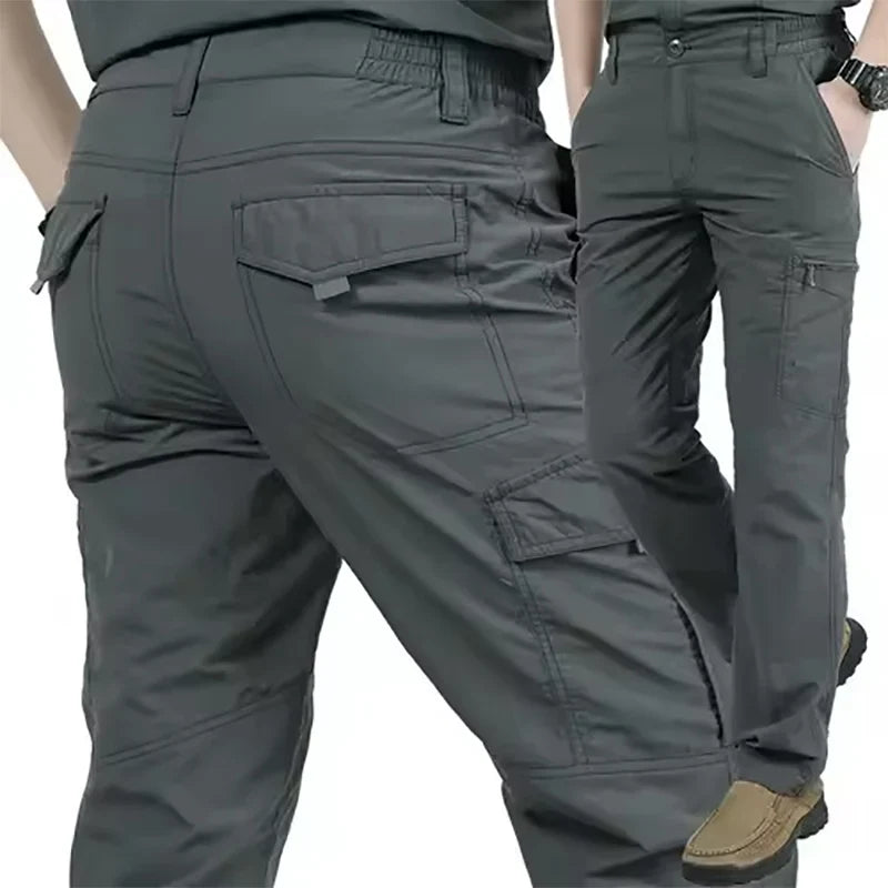 Summer Men's Quick Drying Pants Sports Outdoor Mountaineering Waterproof Large Size Multi Pocket Workwear Trousers