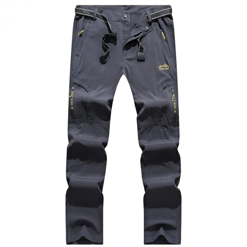 5XL Summer Quick Dry Hiking Pants Men Stretch Waterproof Tactical Pants Zipper Pockets Trousers Lightweight Fishing Pants