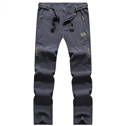 5XL Summer Quick Dry Hiking Pants Men Stretch Waterproof Tactical Pants Zipper Pockets Trousers Lightweight Fishing Pants