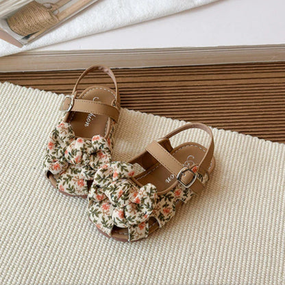 Summer 2026 Girls Sandals Baby Girl Shoes Fashion Leopard Print Soft Bottom Cute Bow Girls Princess Sandals