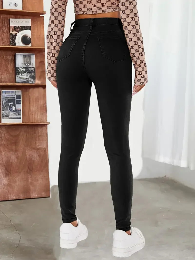 Y2k Jeans For Woman Vintage Style Black Stretch Skinny High Waist Denim Pants Casual Fashion Trousers Comfort Fit