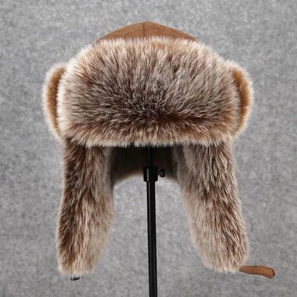 Winter Plush Bomber Hats for Women Men Imitation Faux Fur Russian Ushanka Cap Northeast Cap Unisex Warm Snow Bonnet Earflap Hats
