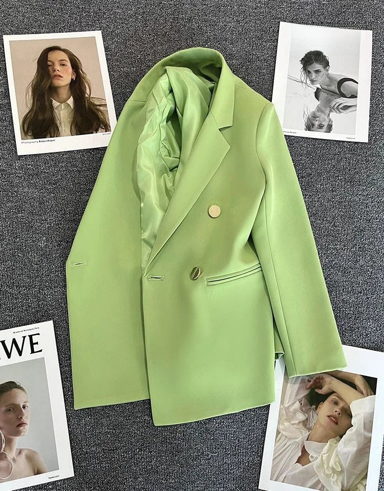 Women's Casual  Jaet Coat 22 Colors Small Suit Outerwear Long Sve Commute Sle Pure Color Spring Season