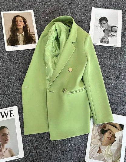 Women's Casual  Jaet Coat 22 Colors Small Suit Outerwear Long Sve Commute Sle Pure Color Spring Season