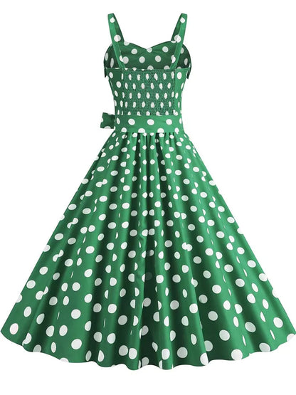 Spaghetti Strap Pink Plaid Dress Women Summer Elegant Vintage 50s Rockabilly Swing Party Dress
