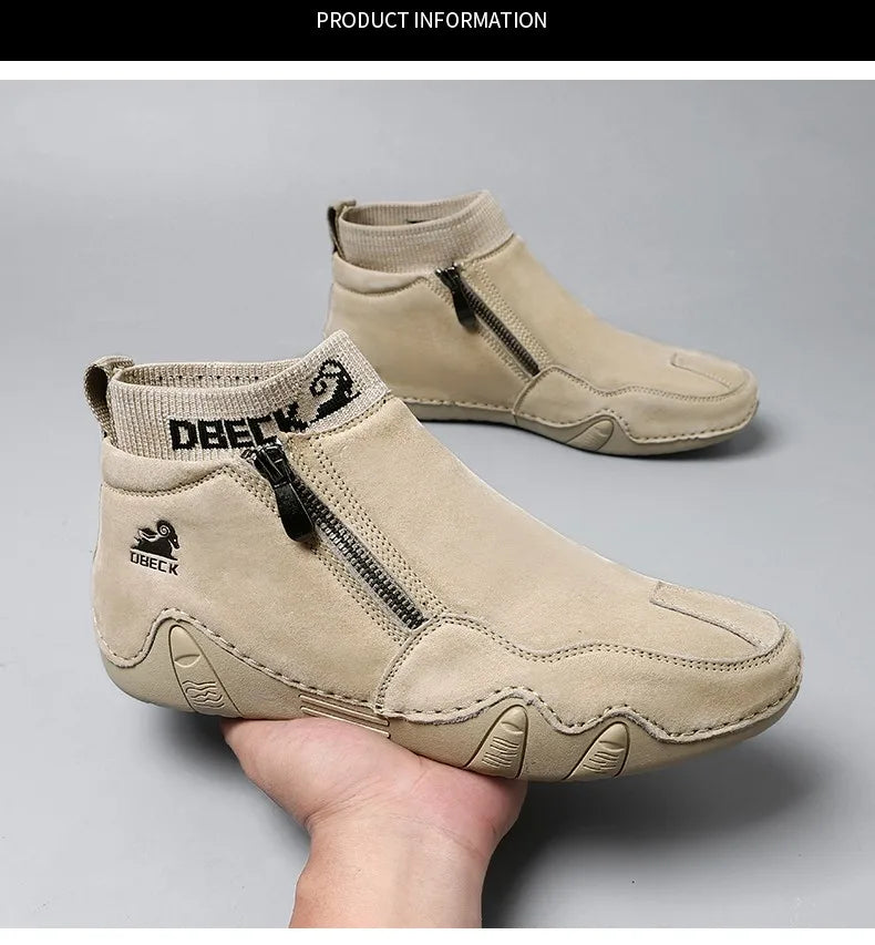 DBECK Men Sneakers Casual Shoes Male High Top Sneakers Winter Warm Designer Fashion Loafers Lace Up Shoes Men Ankle Boots