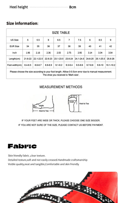 Women's High Heels Simple with Diamond Design Fine Workmanship Versatile Women's Sandals