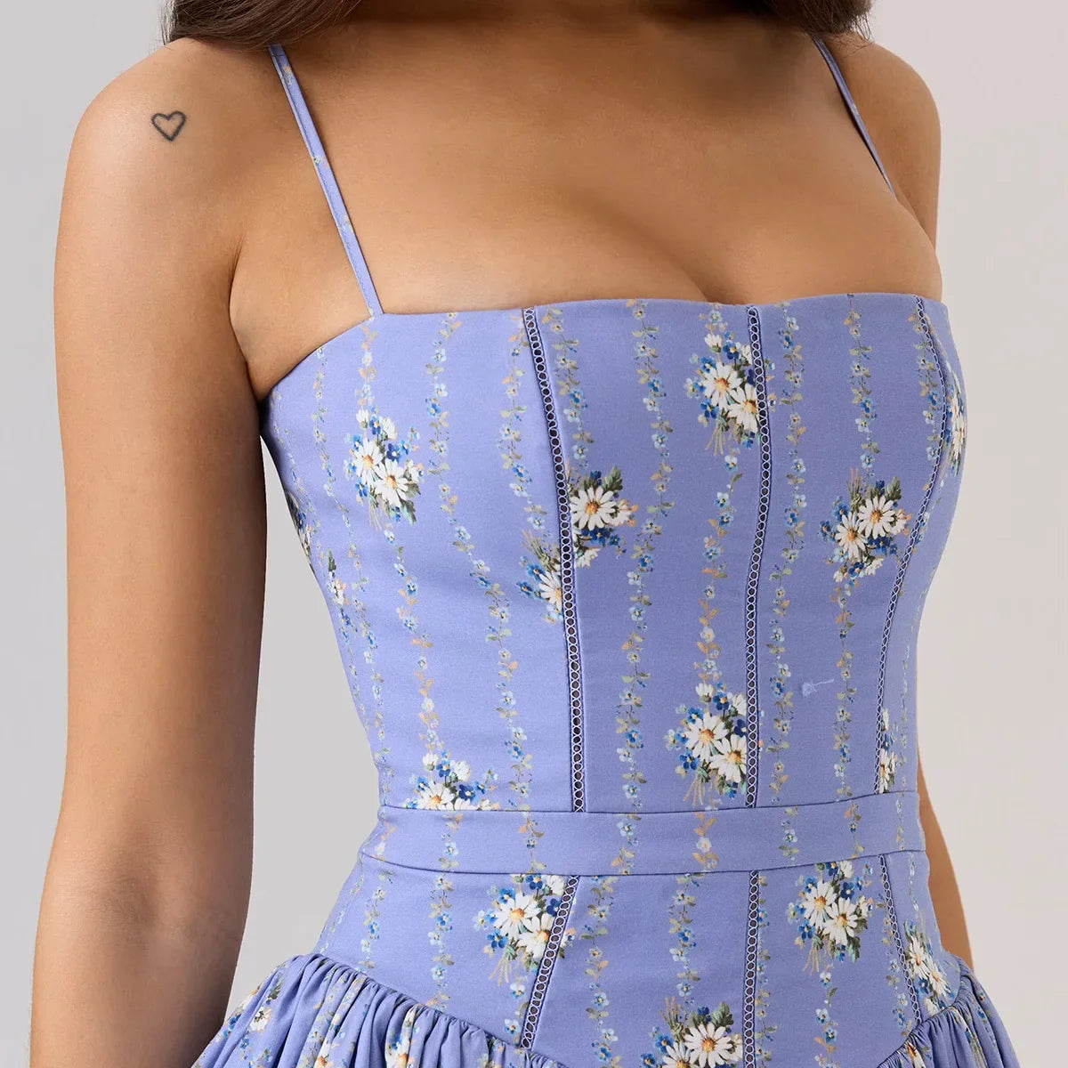 Summer Print Strappy Long Dress A-line Casual Beach Vacation Dress for Women