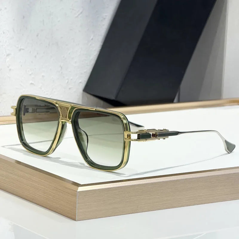 460 Square Alloy High Quality Sunglasses GRAND-DECADE TWO for Men Women Luxury Fashion Brand Design UV400 Eyeglasses with Case