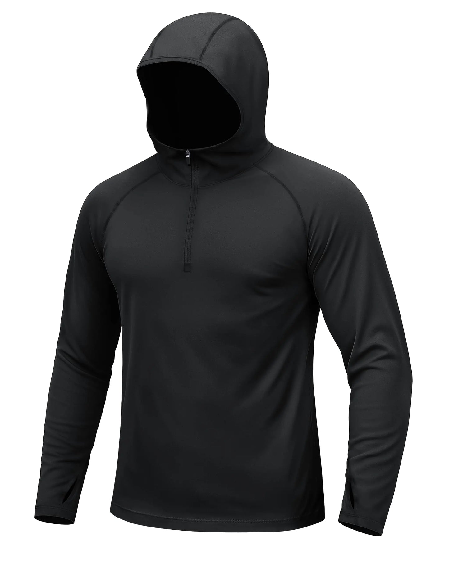Mens 1/4 Zip UPF 50+ Shirts Sun Protection Running Surfing Athletic Shirt Lightweight Rash Guard Long Sleeve Hoodie