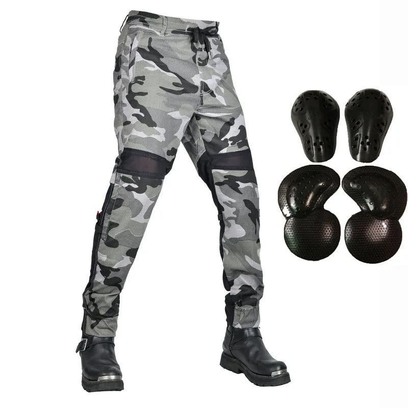 Summer Riding Knight Jeans With Protect Gear Pocket Net Motorcycle Pants  Pantalones Motocicleta Hombre Featherbed Jeans Gears