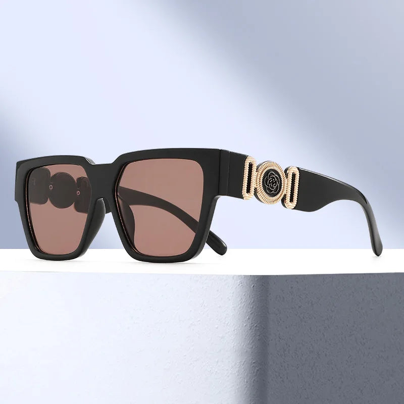 INS 2026 New Fashion Sunglasses Women Wide-leg Sun Glasses Men Trendy Brand Square Oversized Anti Blue Light Flat Mirror UV400