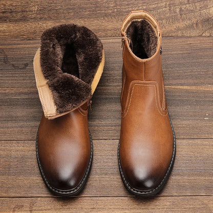 Men Winter Boots Vintage Ankle Warm Men's Winter Shoes #5278