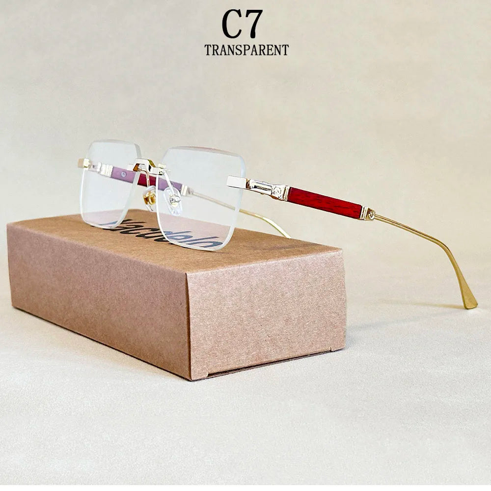 Vintage Square Sunglasses For Men Rimless Sunglasses Women Trendy Retro Fashion Glasses Gafas De Sol Hombre Lunette Soleil Femme