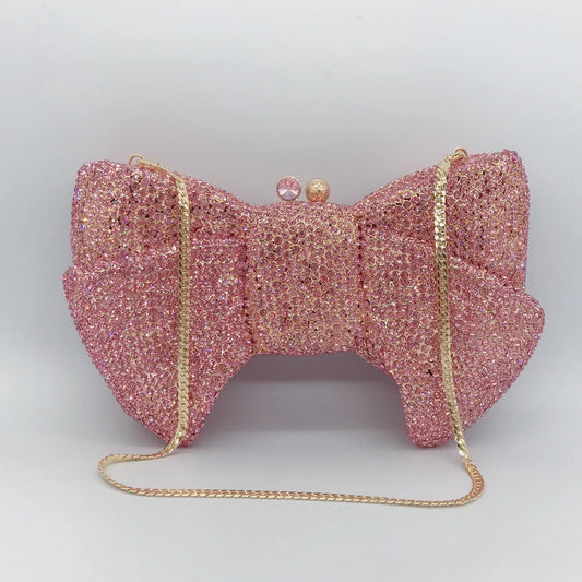 Bow Hollow out Crystal Banquet Wedding Party Dress Bag Rhinestone Luxury Designer Handbag Stone Elegant Bow Clutch Purse Bag