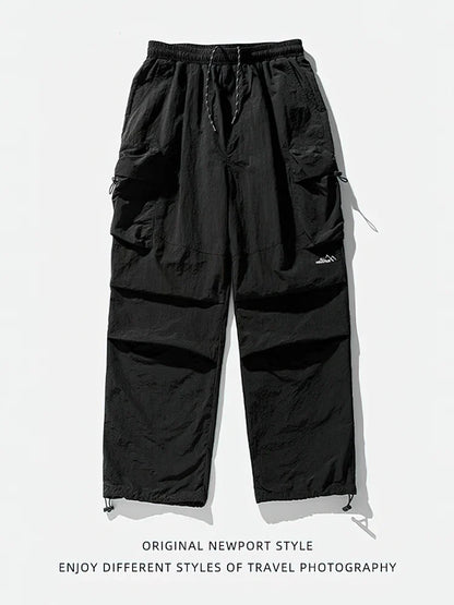 Spring Summer Baggy Cargo Hiking Pants Men Waterproof Casual Sport Jogging Parachute Pants Outdoor Wide leg Trousers