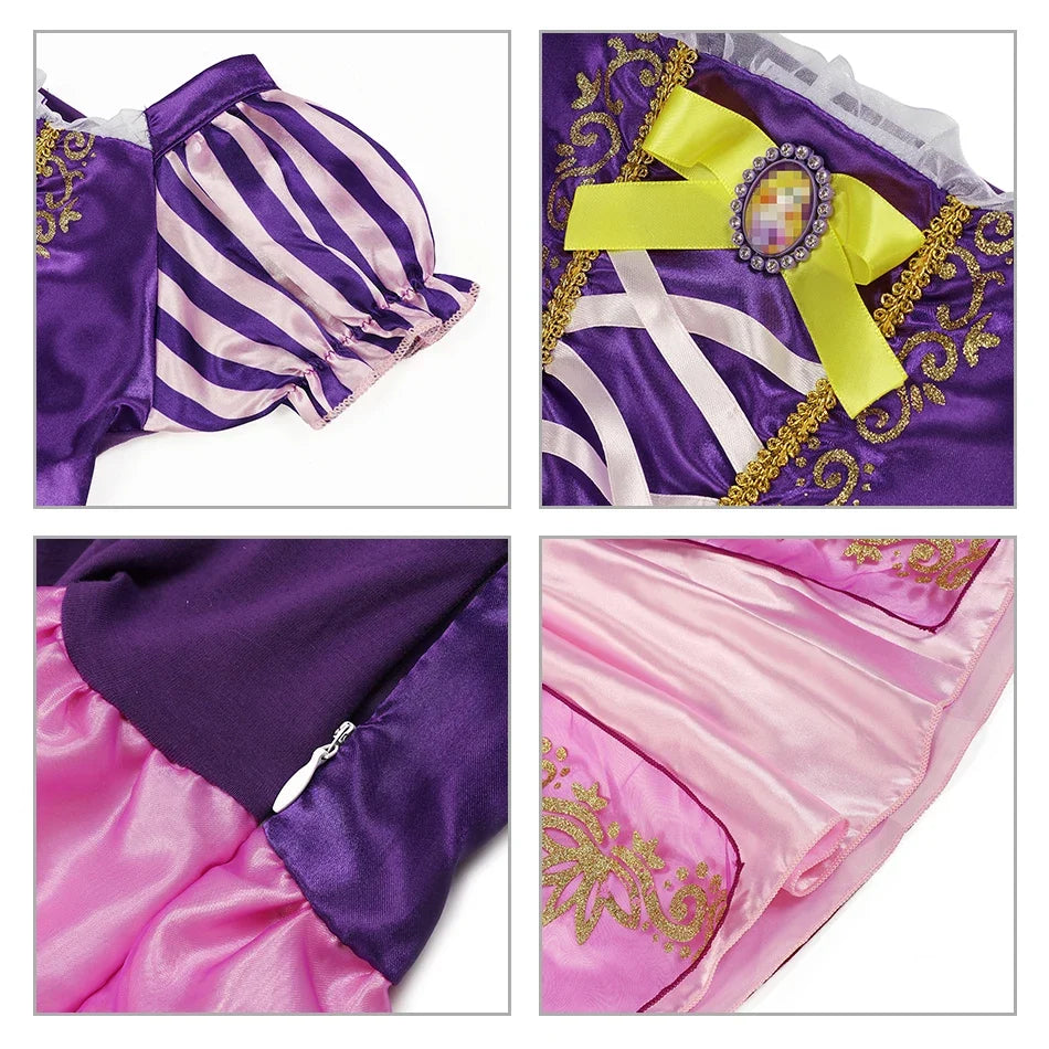 Summer Princess Costume Party Fancy Flower Vestido New 2025 Christmas Birthday Carnival Dress Up Rapunzal Belle Disguise Frock