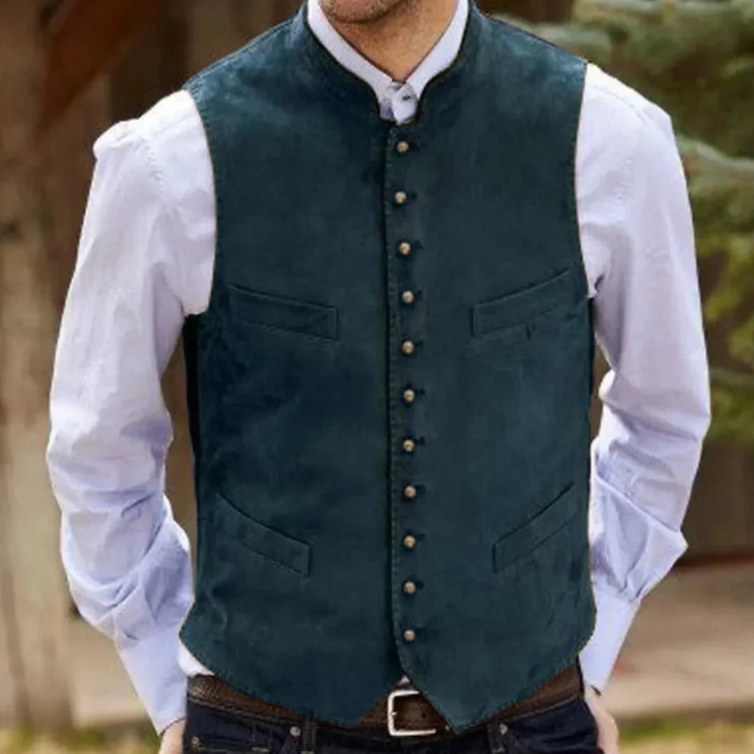 Men Vest Coffee Suede Velvet Single Button Waistcoat For Wedding Birthday Party Business Work Casual Daily Men Suit Vest