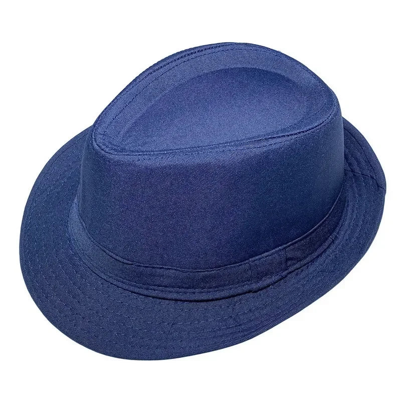 Summer Solid Bright Color Sun Hat British Jazz Hat Top Hat Men's Top Hat Winter Middle-aged and Elderly Jazz Warm Hat Fedora Hat